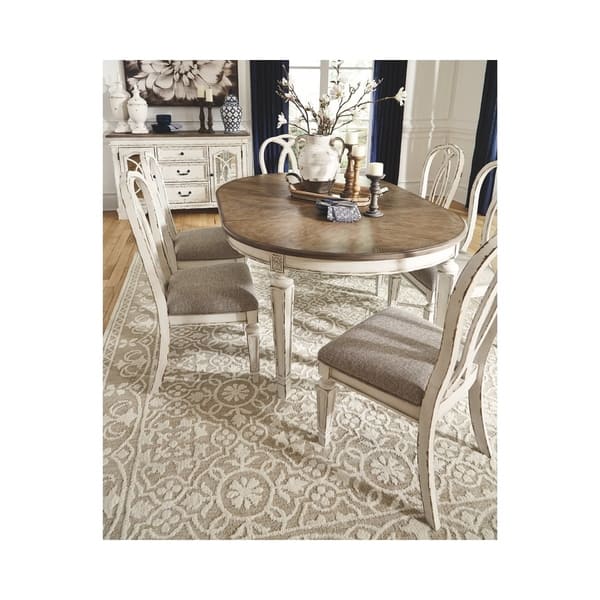 Shop Realyn Oval Dining Room Extension Table Chipped White Overstock