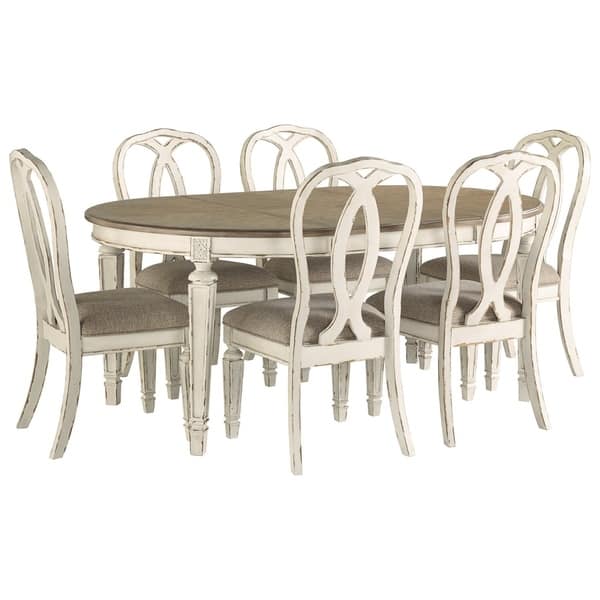Shop Realyn Oval Dining Room Extension Table Chipped White Overstock