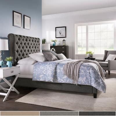 Keven Adjustable Tufted Roll Top Queen Bed by iNSPIRE Q Classic