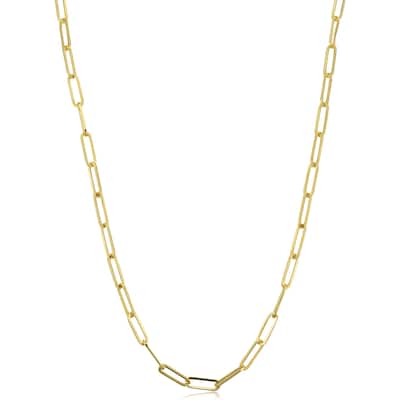 14k Yellow Gold 3 millimeter Paperclip Chain Necklace