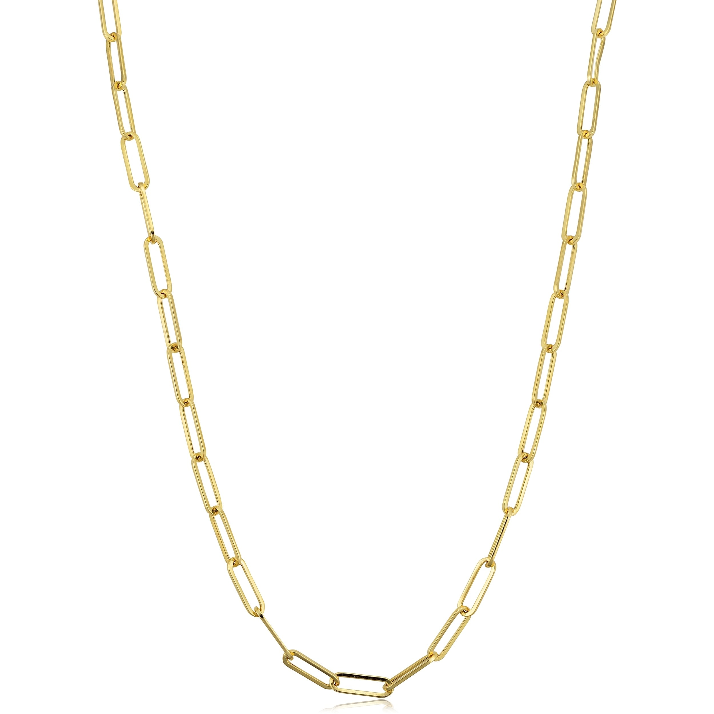 Au Naturale 14k Yellow Gold 3 millimeter Paperclip Chain Necklace
