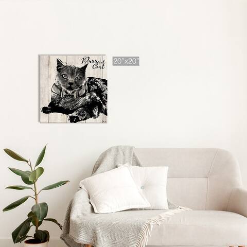 Porch & Den 'Purrfect Gent' Wrapped Canvas Wall Art