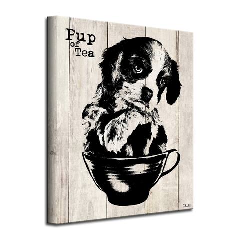 Porch & Den 'Pup of Tea' Wrapped Canvas Wall Art