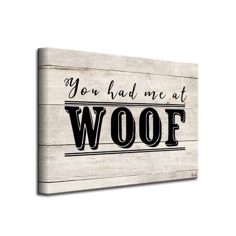 Porch & Den 'WOOF' Wrapped Canvas Wall Art