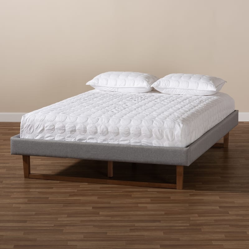 Carson Carrington Ulva Fabric Mid-century Platform Bed Frame