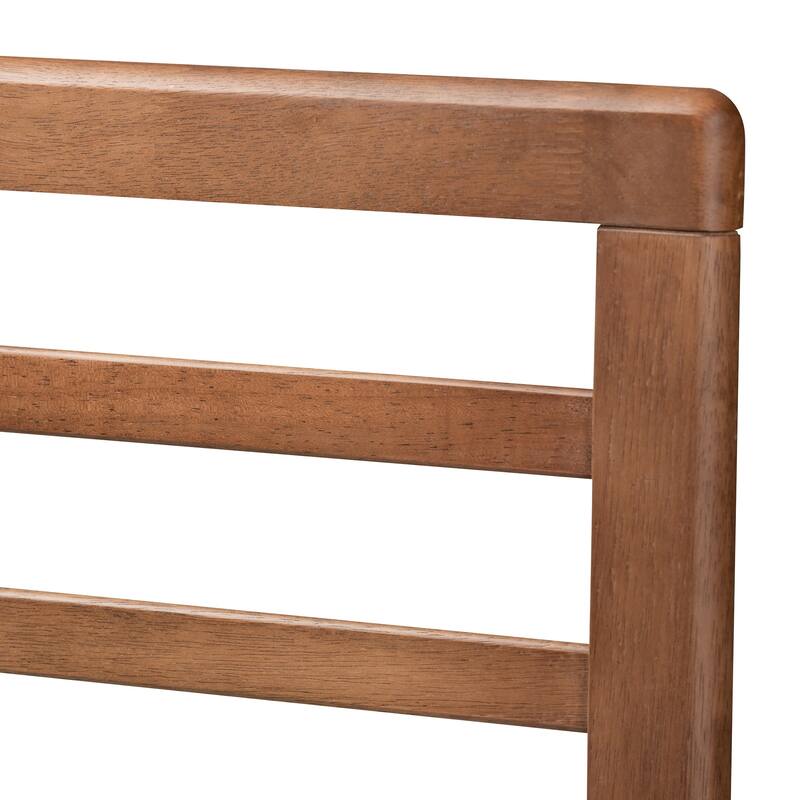 Mid-Century Walnut Wood Open Slat Headboard