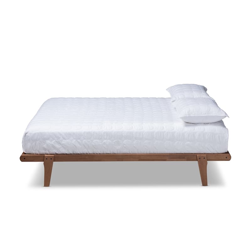 Carson Carrington Ulva Walnut Wood Platform Bed Frame