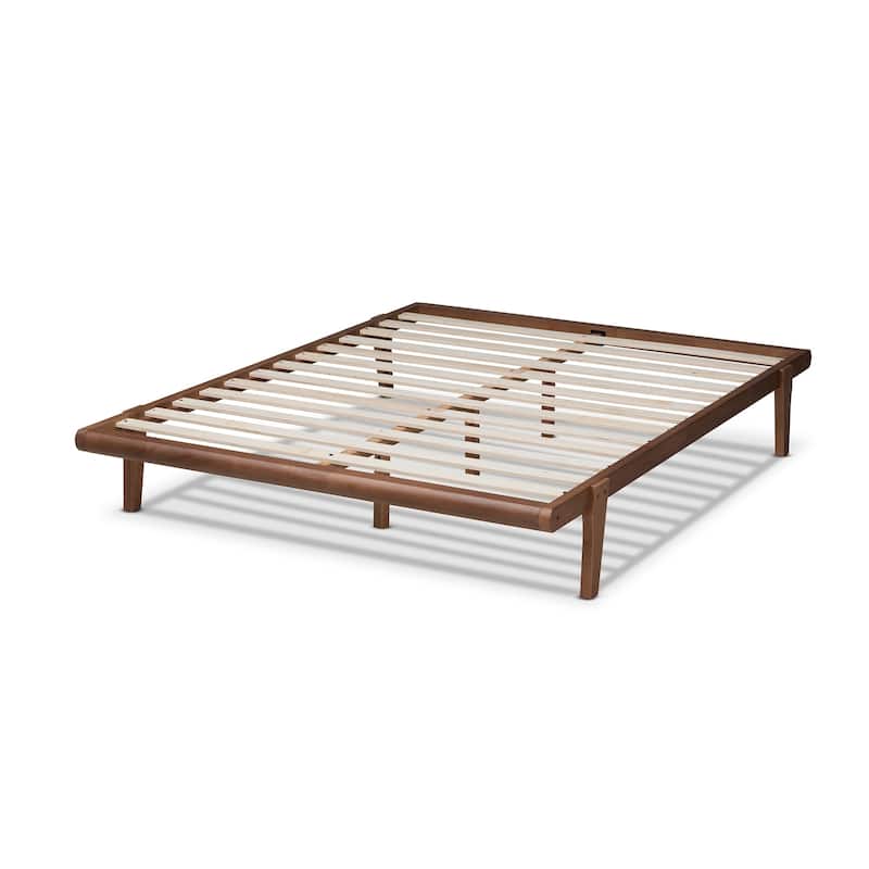 Carson Carrington Ulva Walnut Wood Platform Bed Frame
