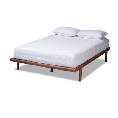 Carson Carrington Ulva Walnut Wood Platform Bed Frame