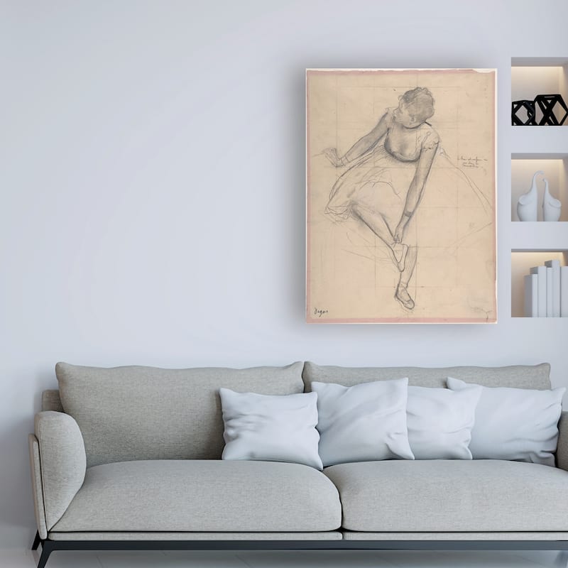 Edgar Degas 'Dancer Adjusting Her Slipper, 1873' Canvas Art