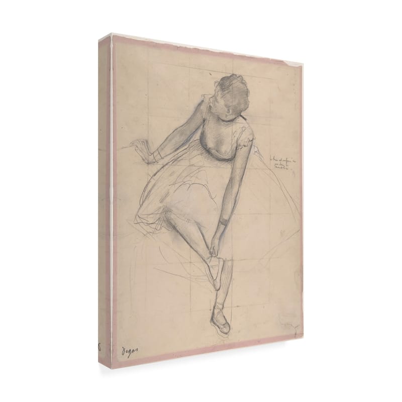 Edgar Degas 'Dancer Adjusting Her Slipper, 1873' Canvas Art
