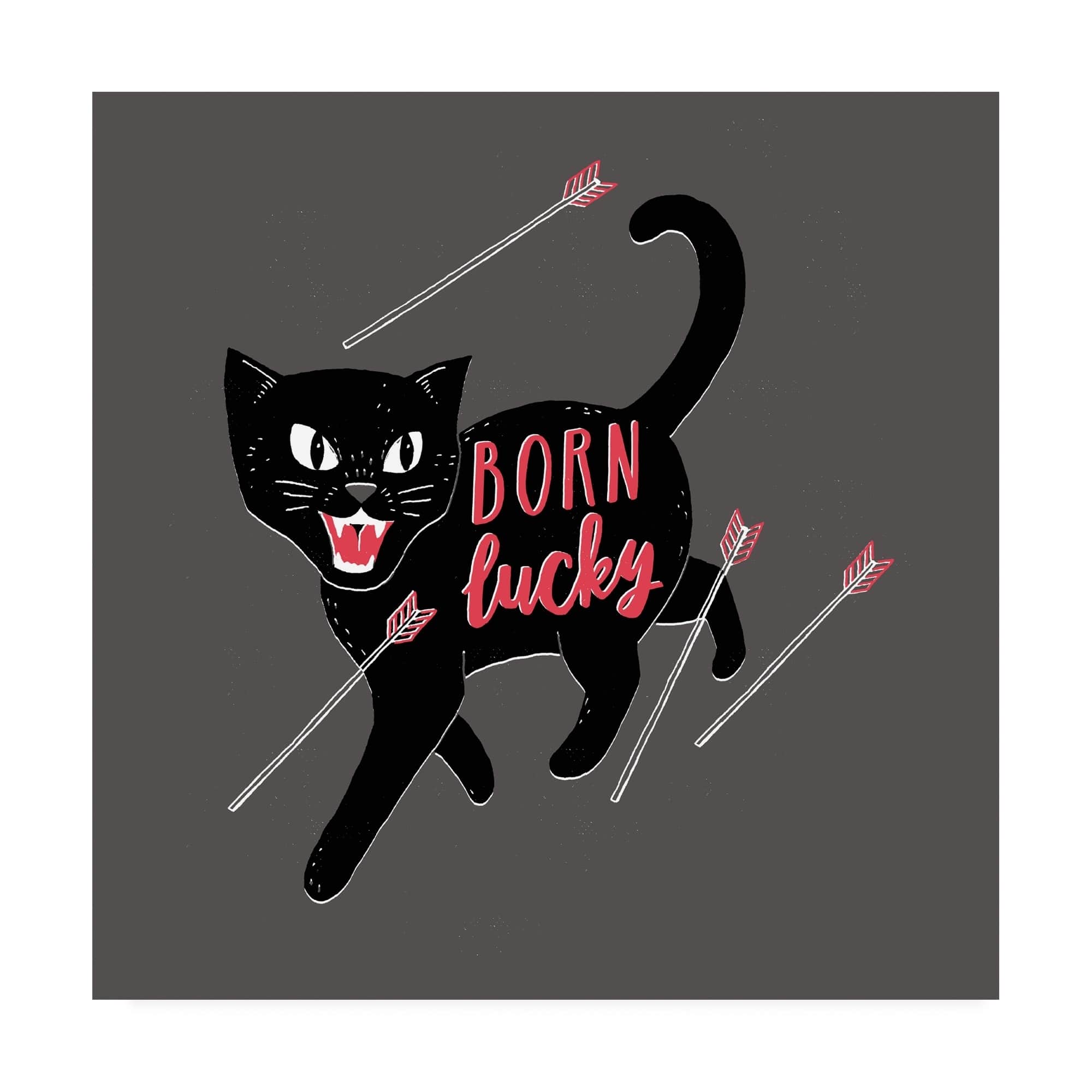Michael Buxto 'Born Lucky Black Cat' Canvas Art - On Sale - Bed Bath ...