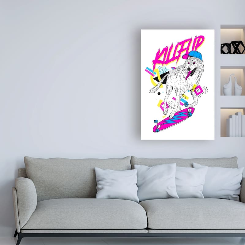 Robert Farka 'Kickflip Wolf' Canvas Art