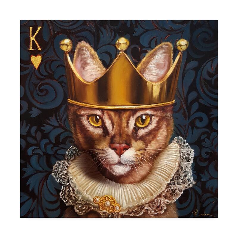 Lucia Hefferna 'King of Hearts Cat' Canvas Art