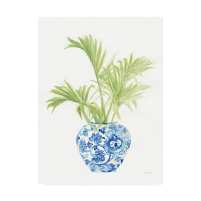 Danhui Nai 'Palm Chinoiserie White II' Canvas Art