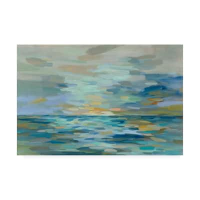 Silvia Vassileva 'Pastel Blue Sea' Canvas Art