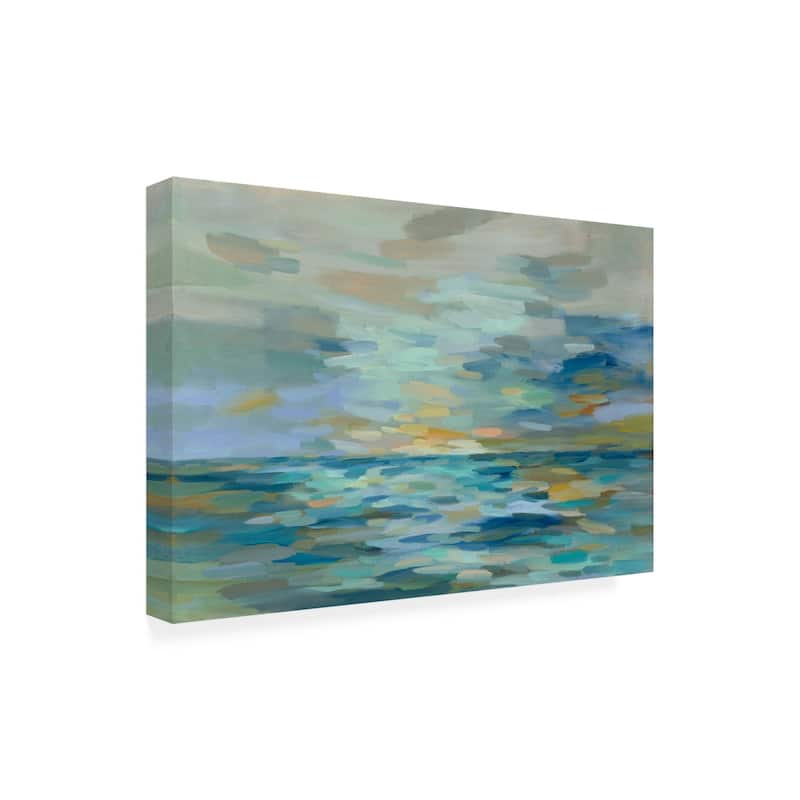 Silvia Vassileva 'Pastel Blue Sea' Canvas Art