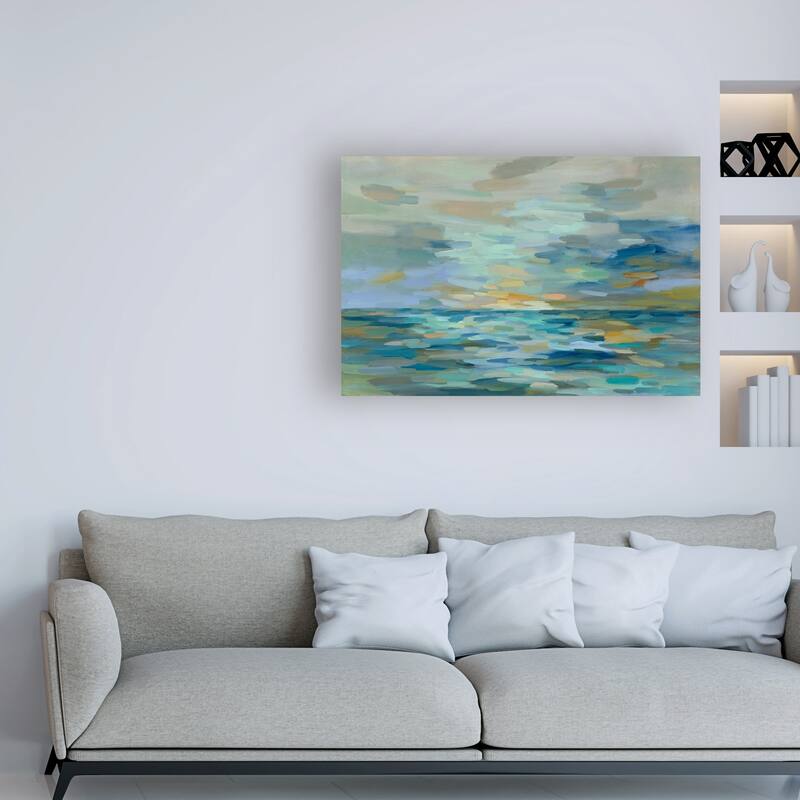 Silvia Vassileva 'Pastel Blue Sea' Canvas Art