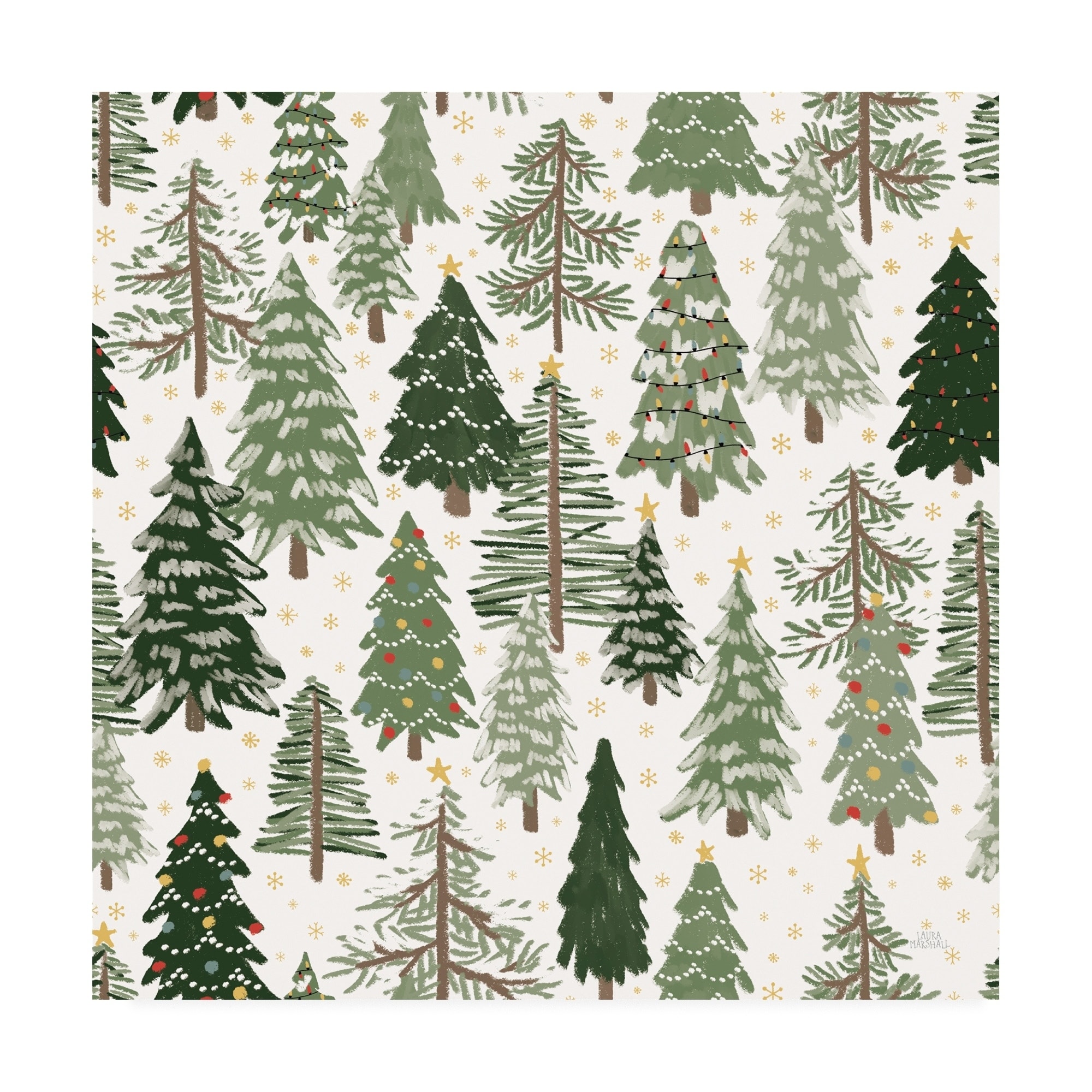 Laura Marshall 'Christmas Village Pattern XII' Canvas Art