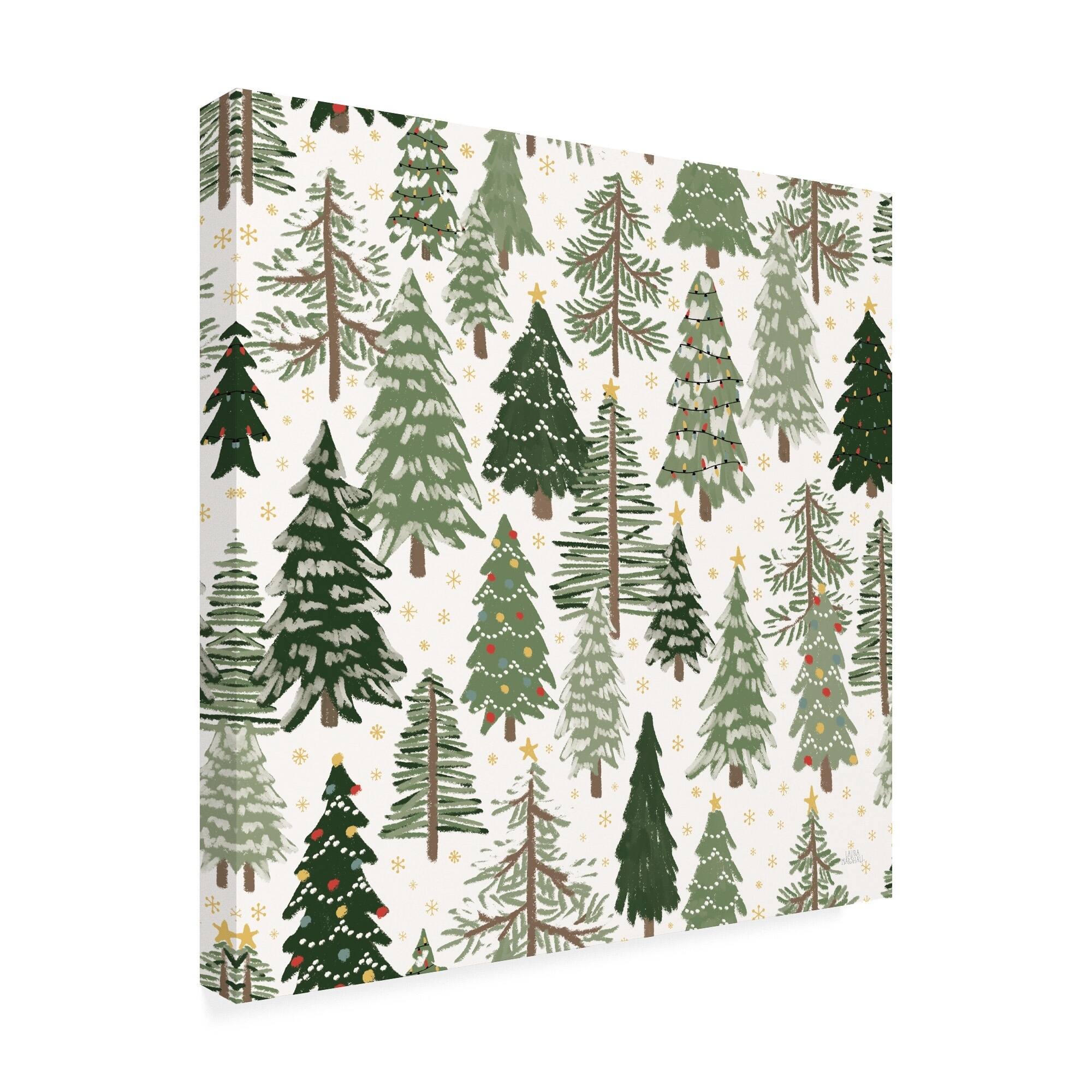 Laura Marshall 'Christmas Village Pattern XII' Canvas Art - On Sale ...