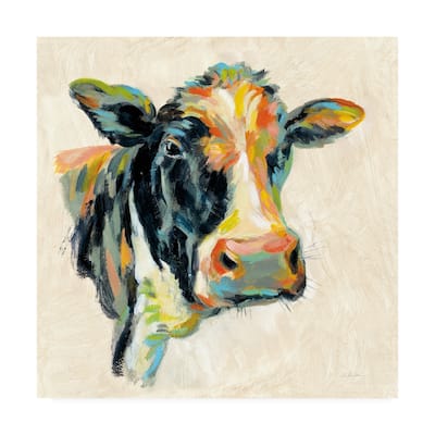 Silvia Vassileva 'Expressionistic Cow I' Canvas Art