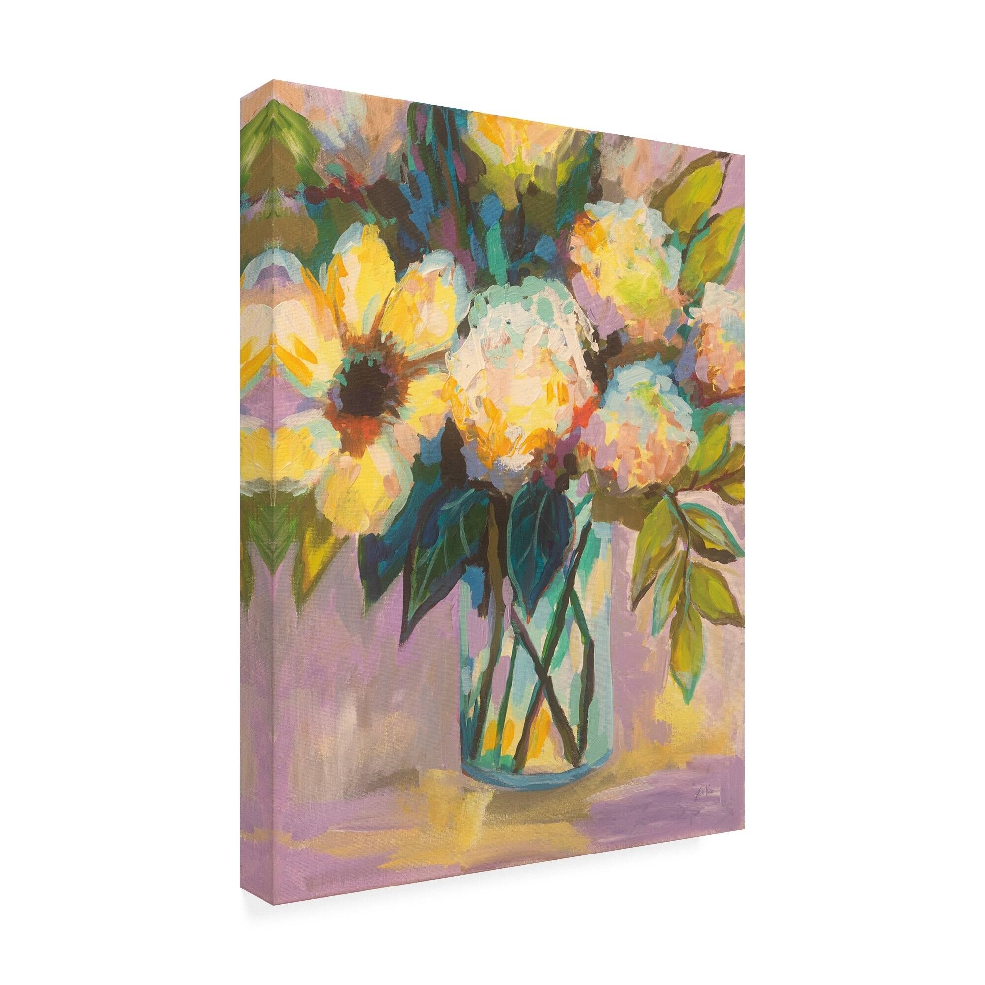 Vertentes 'Lavender Yellow And Blue' Canvas Art Bed Bath