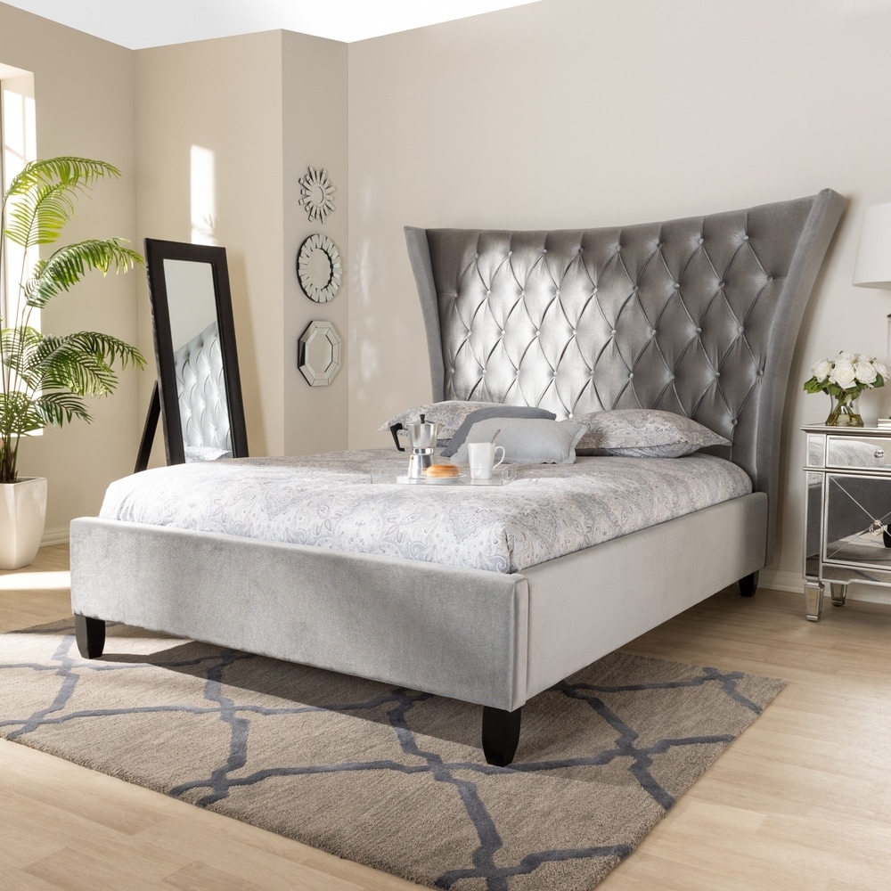 Upholstered Glam Baxton Studio Beds Bed Bath Beyond