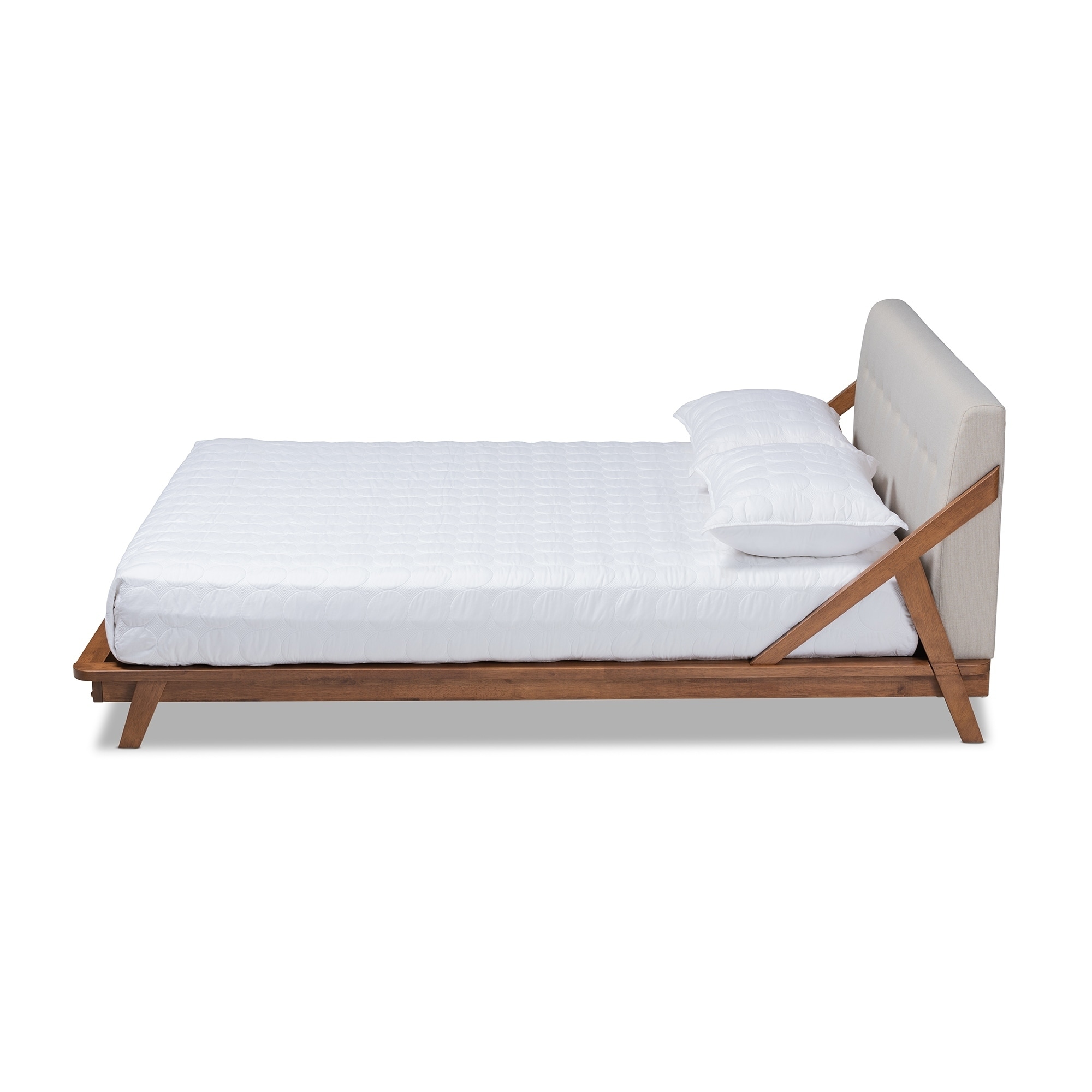 Carson Carrington Ulvsta Midcentury Fabric Platform Bed On Sale
