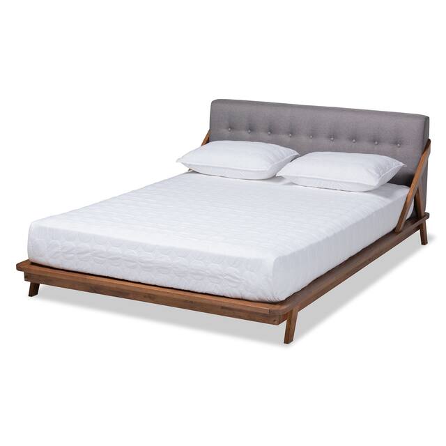 Carson Carrington Ulvsta Mid-century Fabric Platform Bed - Gray - Full