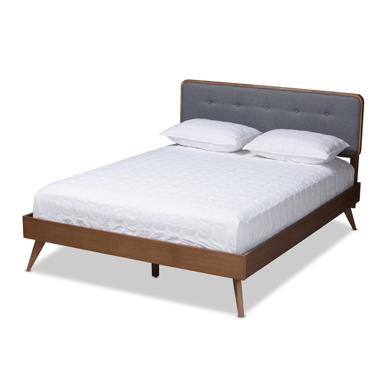 Carson Carrington Ulas Mid-century Fabric Platform Bed - Dark Gray - Queen