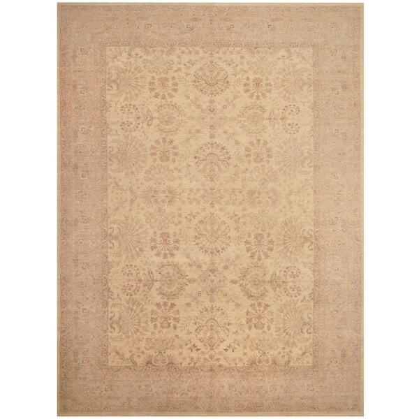 Handmade One-of-a-Kind Vegetable Dye William Morris Wool Rug (Afghanistan) - 9'10 x 13'7
