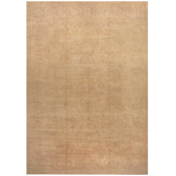 Handmade One-of-a-Kind Vegetable Dye Oushak Wool Rug (Afghanistan) - 10' x 14'2