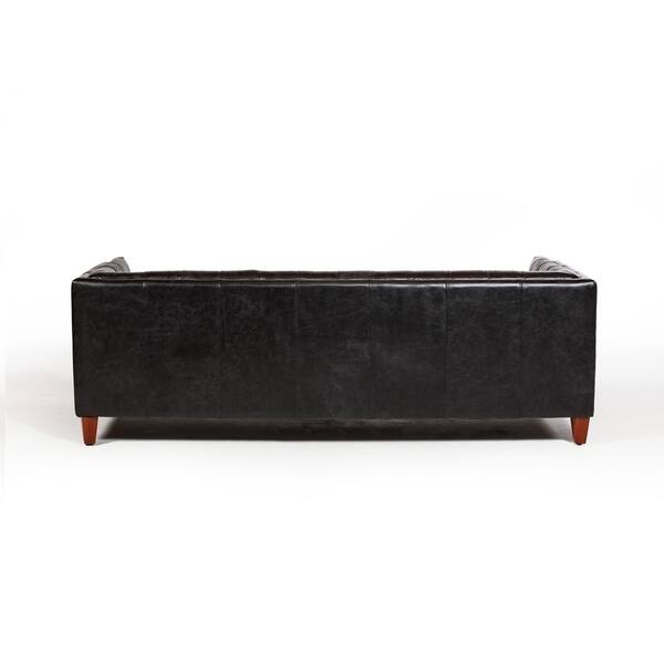 Shop Belvedere 3 Seater Sofa In Legacy Black Leather On Sale