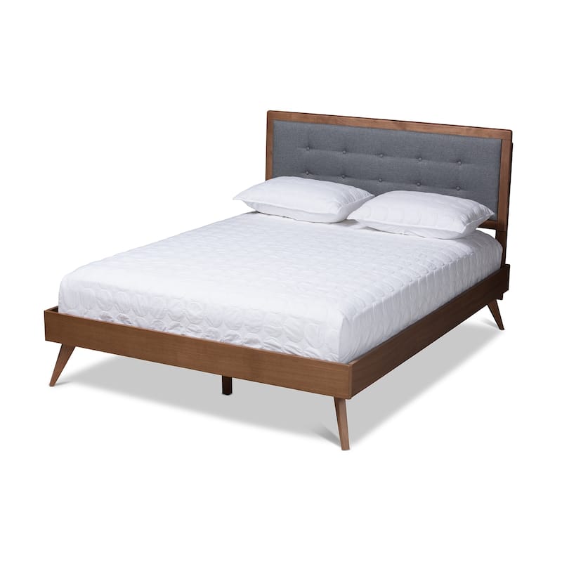 Carson Carrington Ulas Mid-century Fabric Platform Bed - Dark Gray - Queen