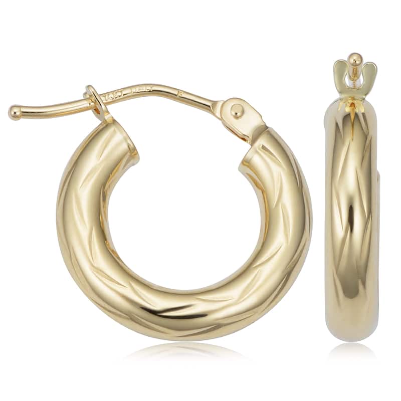14k Yellow Gold Small Hoop Earrings