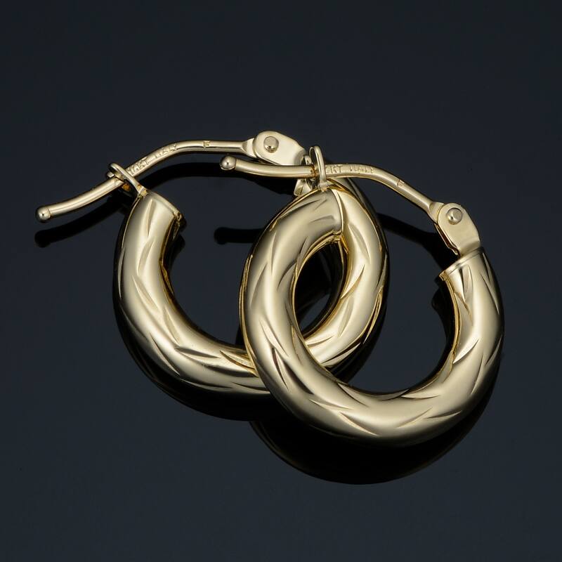 14k Yellow Gold Small Hoop Earrings