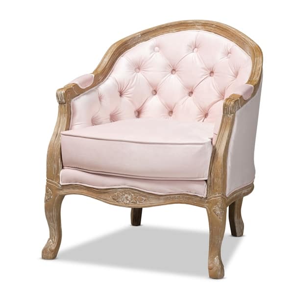 slide 3 of 8, Copper Grove Berehove Pink Velvet Armchair Pink
