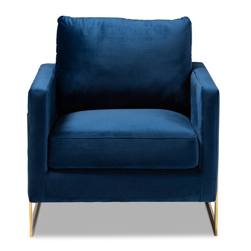 Silver Orchid Bryson Glam Velvet Fabric Armchair