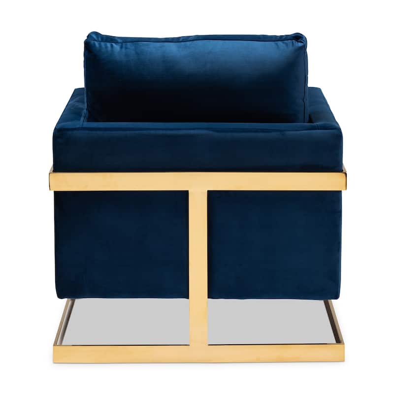 Silver Orchid Bryson Glam Velvet Fabric Armchair
