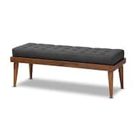 Carson Carrington Comiskey Cherry Finish Arm Dining Bench with Back ...