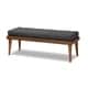 preview thumbnail 3 of 12, Carson Carrington Hjeltevad Mid-century Fabric Bench Charcoal