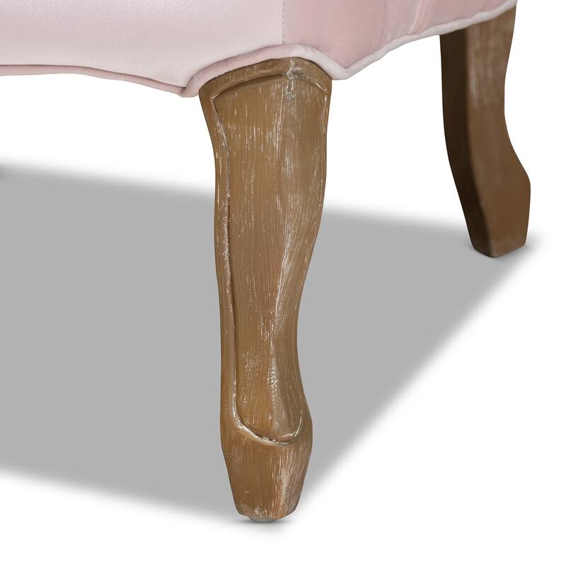 Copper Grove Znamianka Velvet Chair with Geometric Cut-out Wicker Back and Padded Armrests