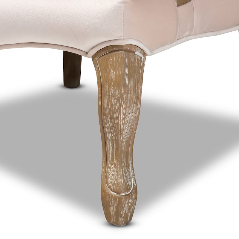 Copper Grove Znamianka Velvet Chair with Geometric Cut-out Wicker Back and Padded Armrests