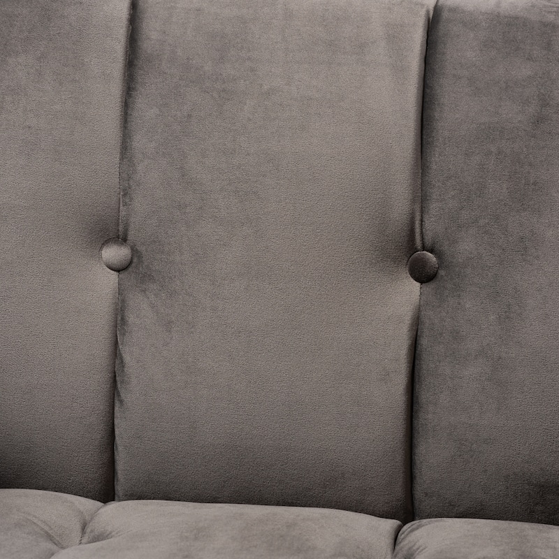 Glam Velvet Fabric Armchair with Gold-Tone Frame