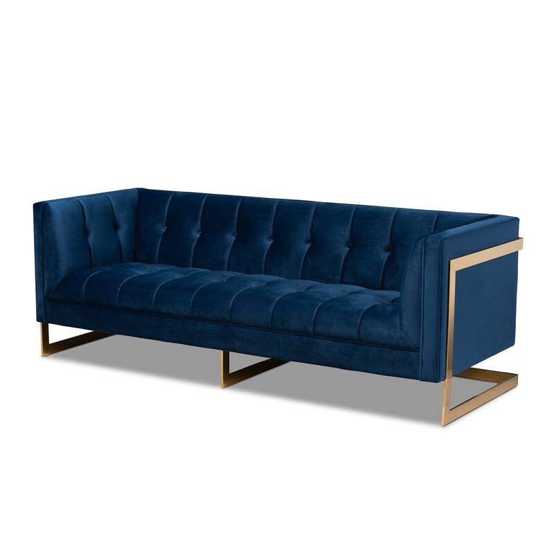 Silver Orchid Buckham Glam Velvet Fabric Sofa