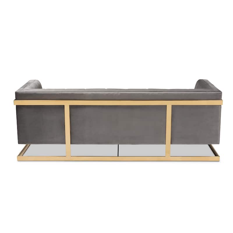 Silver Orchid Buckham Glam Velvet Fabric Sofa