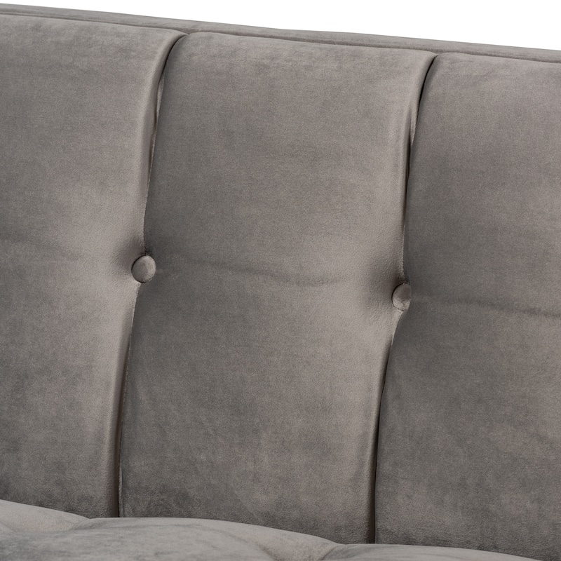 Silver Orchid Buckham Glam Velvet Fabric Sofa