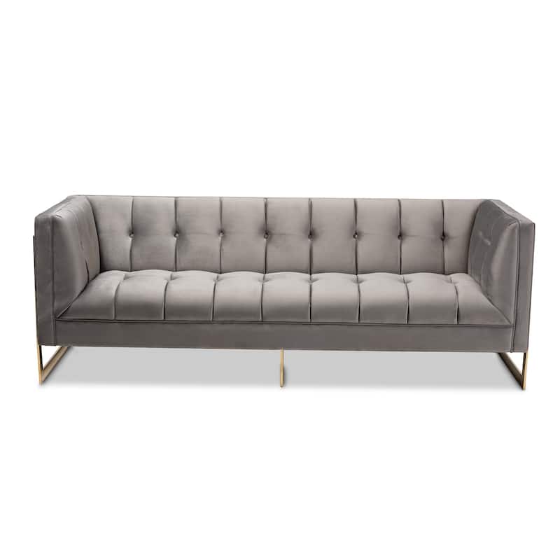 Silver Orchid Buckham Glam Velvet Fabric Sofa