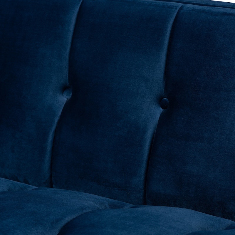 Silver Orchid Buckham Glam Velvet Fabric Sofa