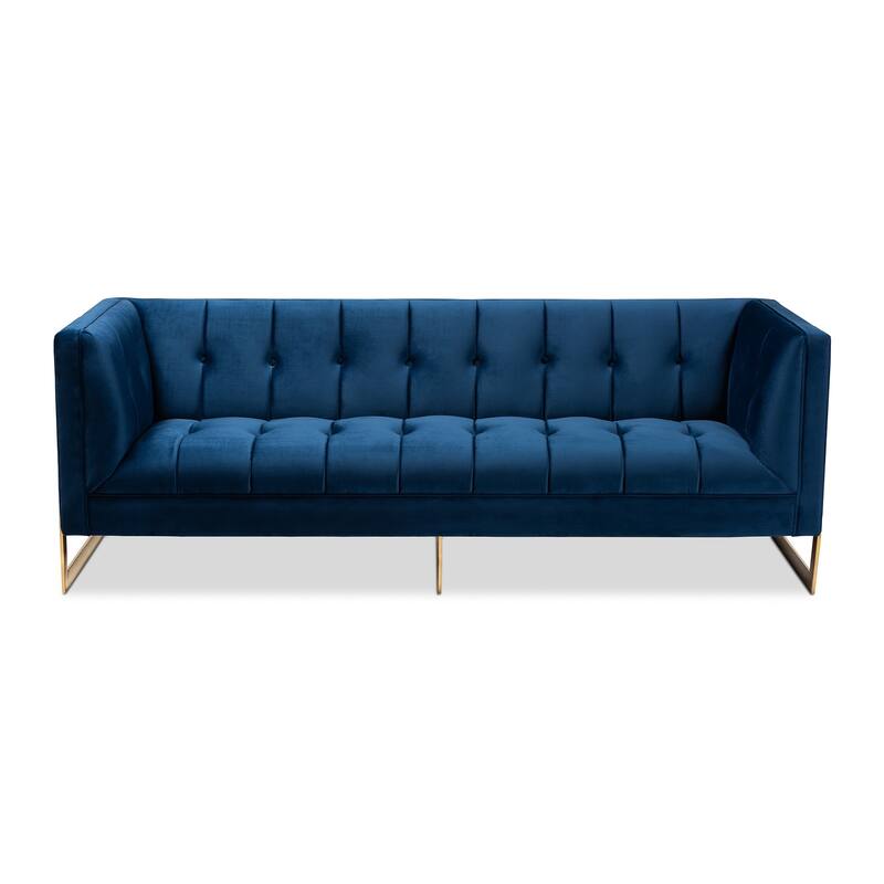 Silver Orchid Buckham Glam Velvet Fabric Sofa